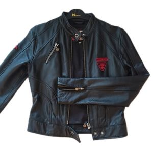 Vintage Cyberpunk Genuine Leather Moto Jacket